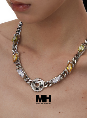 原创小众设计镶嵌锆石古巴项链