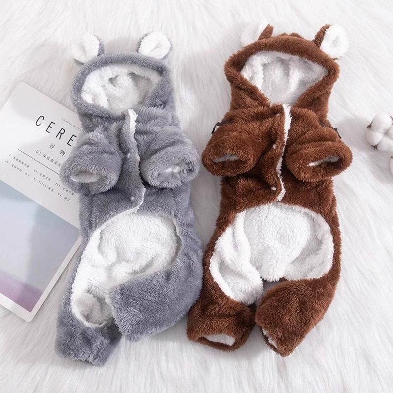 狗狗衣服秋冬加厚保暖四脚衣贵宾泰迪比熊幼犬小型犬棉衣宠物猫咪 - 图2