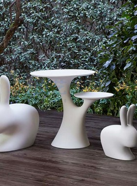 卡通兔摆件座椅动物雕塑趣味坐凳