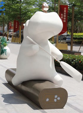 摆件雕塑河马座椅玻璃钢户外定制