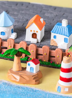 微景观海岛白鸽子小房子椰树灯塔