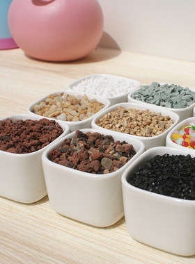 多肉铺面石微景观彩沙造景材料天然颗粒白石子黑金砂水晶砂麦饭石