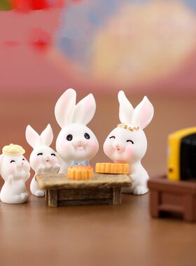 迷你小白兔子中秋节月饼酒瓶酒杯