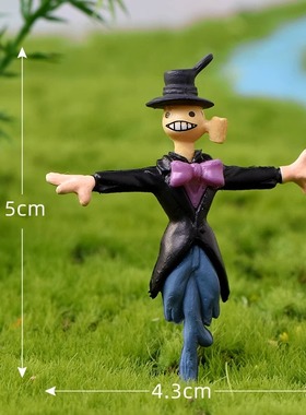 迷你稻草人小摆件PVC鱼缸装饰品