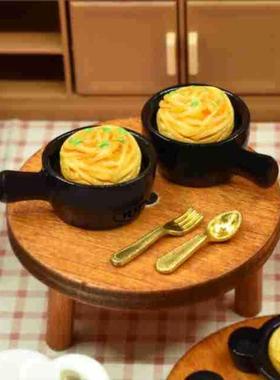 微缩食玩意面烤盘锅仔黑胡椒汁意大利面娃娃diy配饰树脂配件摆件