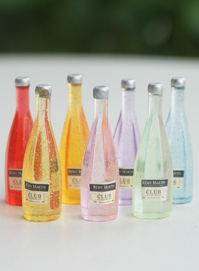 迷你饮料瓶闪粉透明小酒瓶子模型