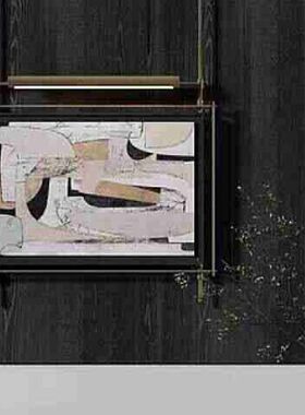 新中式金属杆装饰画办公室抽象艺术挂画小众艺术墙上挂件高档墙饰