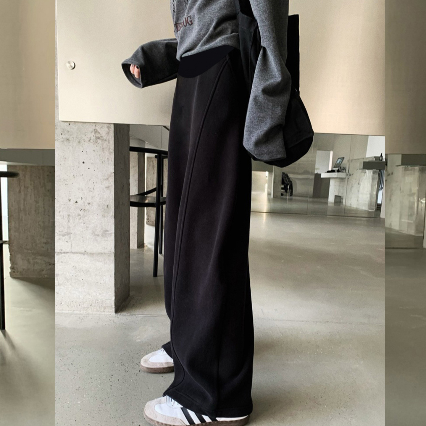 Maternity pants for spring, autumn and winter, loose casual and versatile fashion wide-leg floor-size scimitar sports sweatpants trendy
