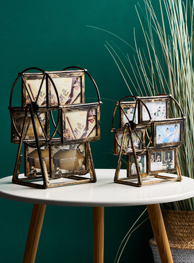 欧式复古旋转创意摩天轮家居客厅装饰品摆件房间照片小相框礼物