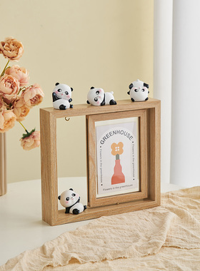 创意双面旋转六寸照片相框摆台6寸7寸客厅玄关办公桌面装饰品摆件