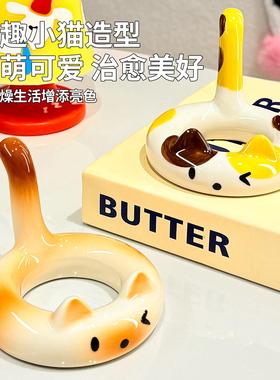 可爱手机支架办公室平板支撑架创意陶瓷桌面装饰品多功能追剧摆件