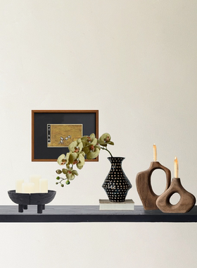 侘寂风高级感搭配设计玄关摆件