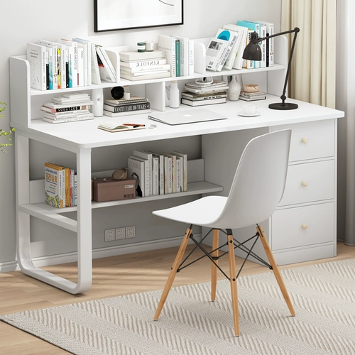 Настольная книжная полка одна -в одном простом домашнем домашнем компьютерном столе.