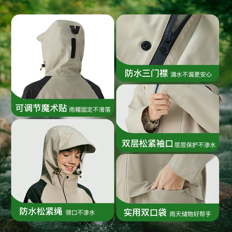 儿童雨衣中小学生全身防暴雨男童女孩带大书包位上学专用防水雨披 - 图2