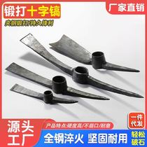Forged cross pickaxe handmade ocean pick flat tip steel pick digging tree root pickaxe hoe outdoor reclamation of sheeps corner hoe Factory iron pick