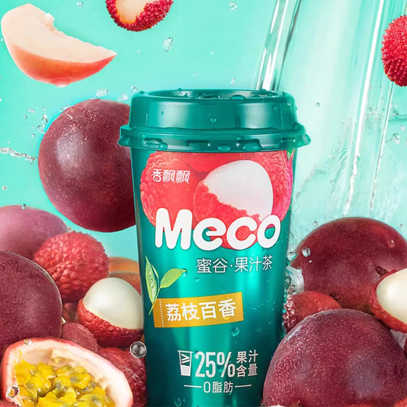 香飘飘meco蜜谷果汁茶芒果芭乐樱桃莓莓桃桃红柚泰式青柠石榴即饮 - 图1