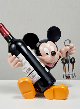 米奇红酒架摆件酒柜餐边酒柜客厅创意家居现代轻奢斜放酒托装饰品