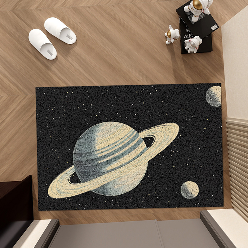 入户门地垫丝圈门外大门口进门脚垫星球星空家用地毯防滑耐脏门垫