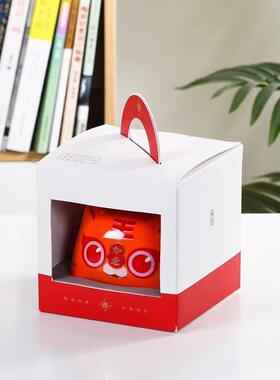 虎年摆件陶瓷创意存钱罐手机礼品2022伴手礼老虎支架年家居可爱架