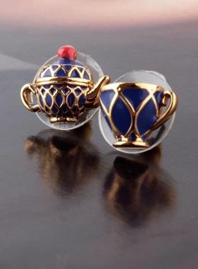 项链珐琅毛衣链茶杯釉长款ks茶壶女欧美美国设计茶小众可饰品时尚