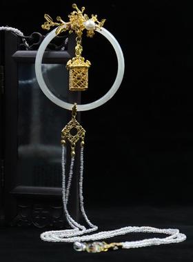 汉服流苏古风禁步腰佩饰品吊坠成品风琉璃花朵环挂坠宋明制配饰配