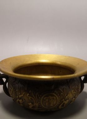 仿古纯铜纳财聚宝盆旺财招财进宝聚财摆件钢镚储蓄罐收纳首饰金盆