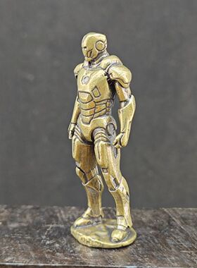 黄铜钢铁侠玩具男孩手办漫威复仇者联盟金属模型摆件男生生日礼物