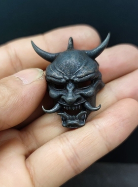 黄铜 钥匙扣骷髅头手般若面具挂件吊牌机车DIY项链吊坠生日礼物品