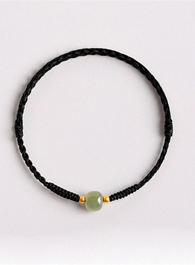 本命年红绳手链新款搭配天然和田