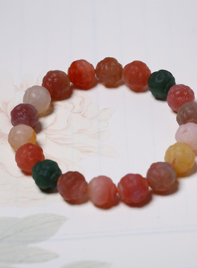 新款盐源玛瑙单圈手链11mm左右简