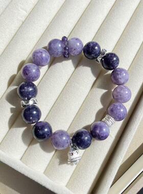 【莫奈的紫】天然紫色祖母晶手串
