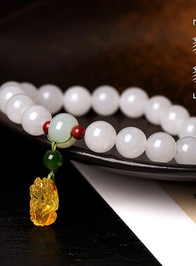 和田玉手链10mm单圈DIY女款搭配