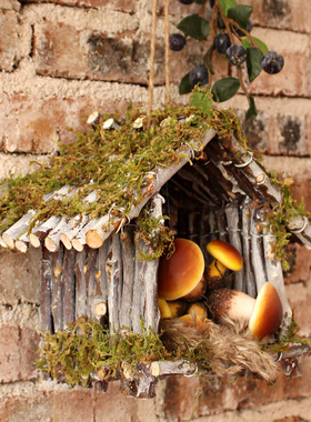 晚萤手工制作树枝小房子猫头鹰