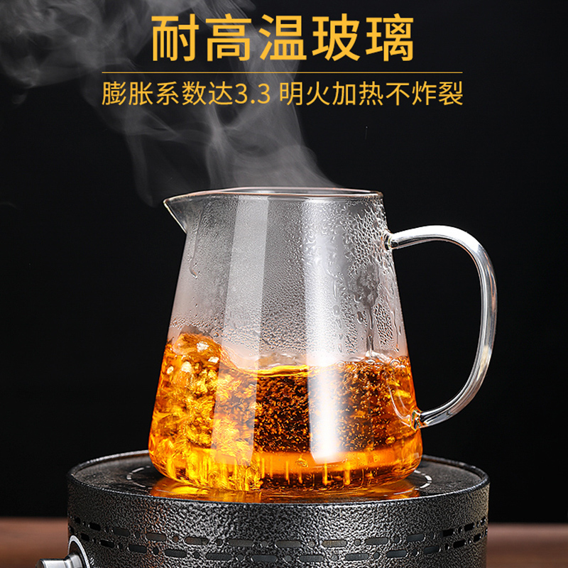 特厚耐热玻璃公道杯茶漏套装大号分茶加厚耐高温茶海功夫茶具配件-图0