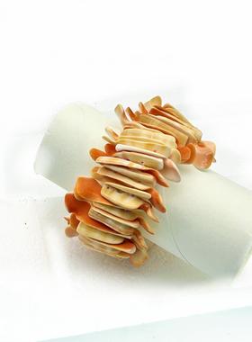 天然贝壳海螺弹力手炼沙滩幸运手镯炼原创手串bracelet women