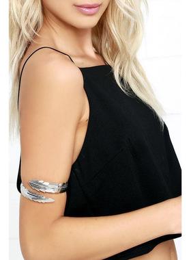 women alloy bracelet jewelry arm bracelets 羽毛手臂镯手环