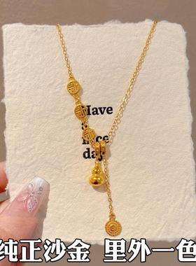 2025新款葫芦福禄项链女越南沙金真黄金高级感轻奢小众设计配饰