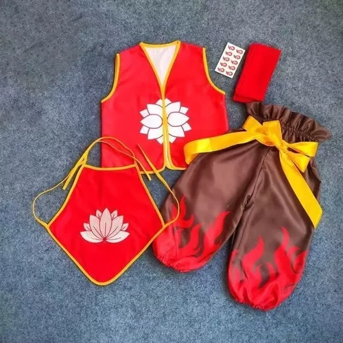 哪吒服装女童降世魔童新款男孩衣服表演cos万圣节套装动漫儿童服 - 图1