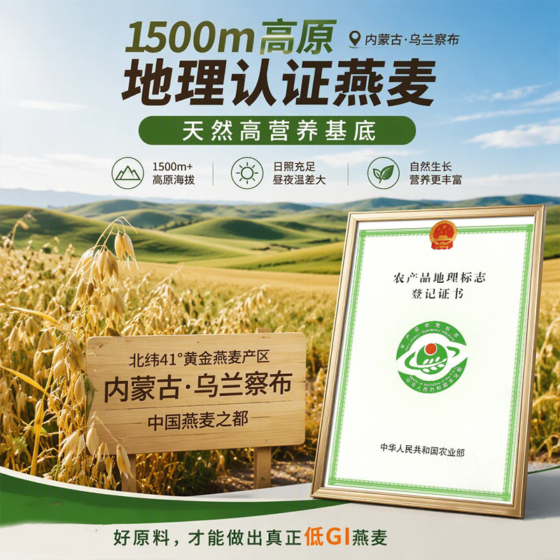 羊小贝内蒙古低GI燕麦片300g袋装