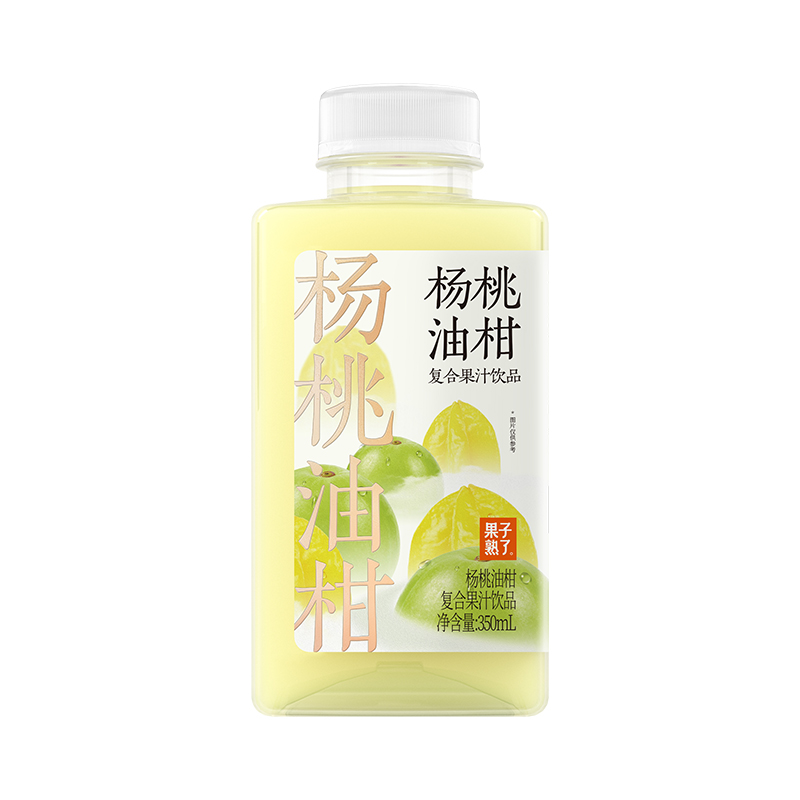 果子熟了芭乐油柑复合柠檬果汁饮料350ml*8瓶葡萄味黄皮潮汕饮品 - 图2