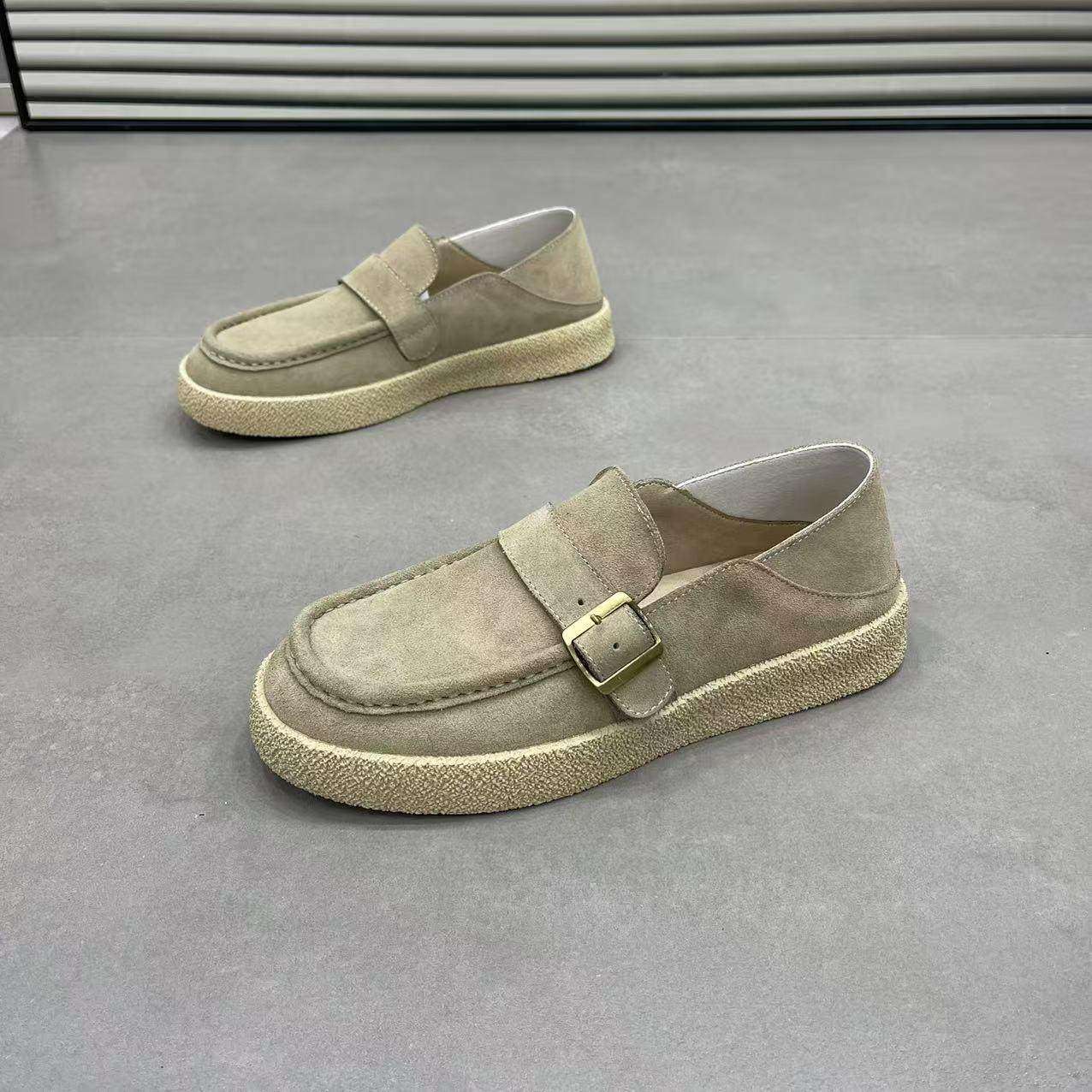 2026年秋季新款磨砂皮一脚蹬懒人豆豆鞋透气乐福鞋男士百搭轻便鞋,淘宝优惠券,粉丝福利购,淘宝优惠卷