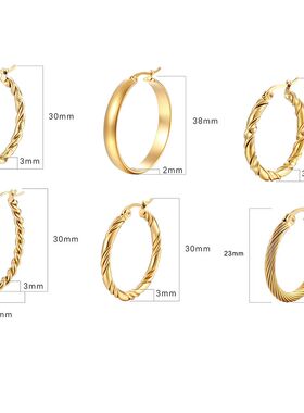 2024inless Steel Metal Twisted Earrings Statement French