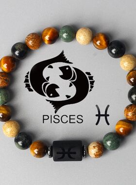 12 Zodiac Signs Constellation Charm Bracelet Men Women