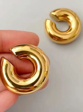 2024el Hollow Tube Circle Ear Clips No Pierced Cartilage