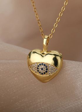 2024 Heart Necklaces For Women Stainless Steel Heart Evil