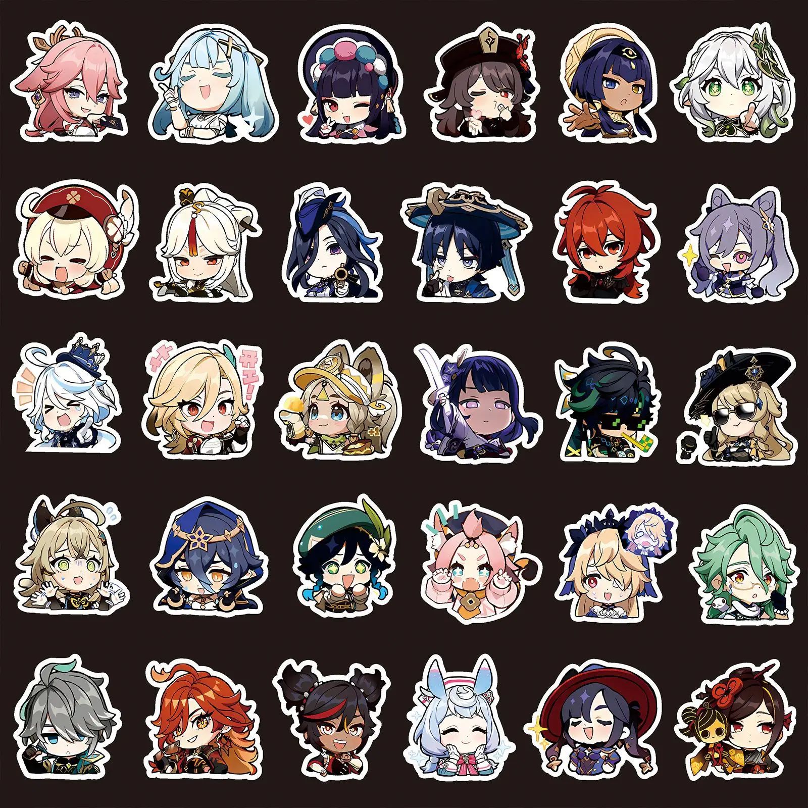 100PCS Cute Genshin Impact Stickers for Laptop Anime Game - 图3