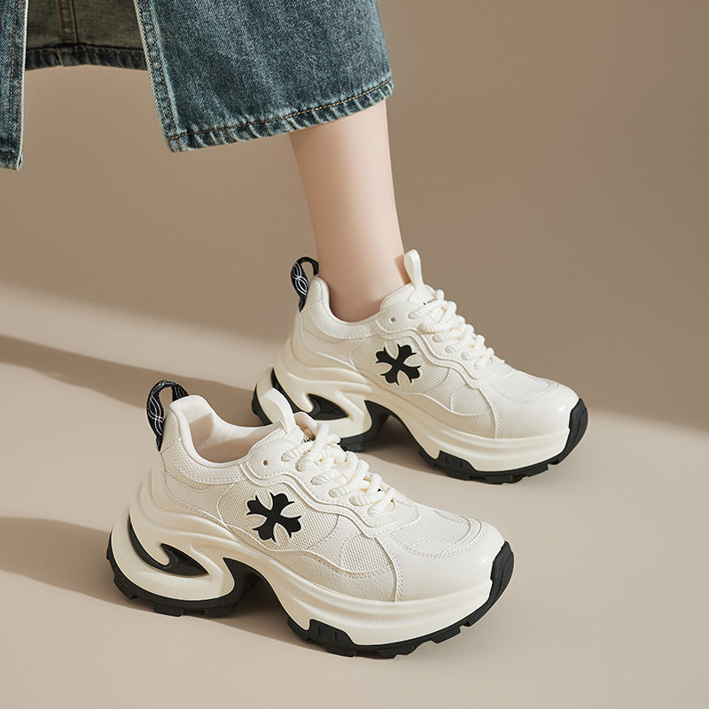 奥古狮登正品厚底老爹鞋女款2025新款秋季小个子休闲白色运动鞋巨,淘宝优惠券,粉丝福利购,淘宝优惠卷