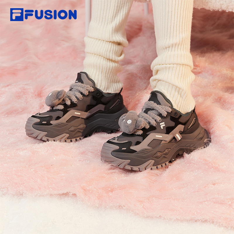 FILA FUSION斐乐潮牌女鞋BIANCO厚底潮鞋2025秋硬糖鞋跑步鞋