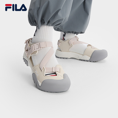 FILA 斐乐官方女鞋PEITO复古凉鞋2025夏新款奶霜鞋轻户外风格凉鞋