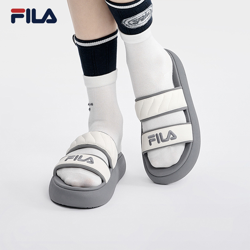 FILA 斐乐官方DONUT女鞋摩登拖鞋2024年夏季两段式厚底休闲拖鞋 - 图2